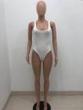EVE Solid Sleeveless Bodysuit+Shorts 2 Piece Suits HTF-6065
