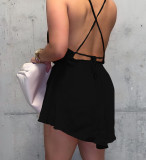 EVE Sexy Backless Cross Strap Mini Dress WSM-2016