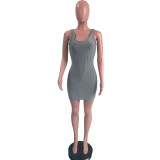 EVE Solid Sleeveless Slim Mini Dress OMY-0011