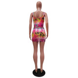 EVE Sexy Printed Bodysuit Swimsuit+Mini Skirt TR-1141