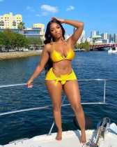 EVE Sexy Solid Halter Bikinis 3 Piece Sets WXF-6607