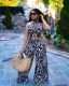 EVE Casual Printed Sleeveless Wide Leg Jumpsuit Without Belt OLYF-6059