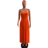 EVE Solid Off Shoulder Strapless Maxi Dress OMY-0020
