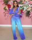 EVE Gradient Long Sleeve Wide Leg Pants 2 Piece Set YIDF-1325