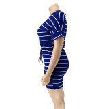 EVE Plus Size Fashion Stripe Print Rompers OSIF-20769