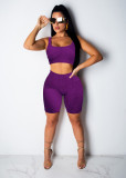 EVE Casual Sports Fitness Solid Color Tank Top Shorts Two Piece Sets CM-2125