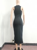 EVE Fashion Casual Solid Color Sleeveless Dress NYF-8062