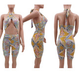 EVE Fashion Sexy Print Halter Rompers TK-6177