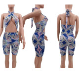 EVE Fashion Sexy Print Halter Rompers TK-6177