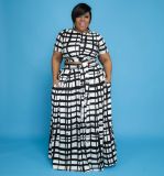 EVE Plus Size Casual Printed Long Skirt 2 Piece Sets WAF-7189
