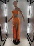 EVE Sexy Tube Top And High Split Pants 2 Piece Sets LP-6292