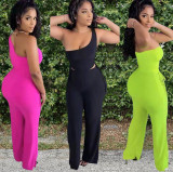EVE Solid One Shoulder Two Piece Pant Sets HM-6525