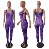 EVE Sexy Printed Bodysuit And Pants 2 Piece Sets Without Mask JH-180