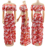 EVE Floral Print Crop Top Long Skirt 2 Piece Sets SFY-MM002