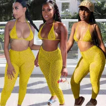 EVE Sexy Grid Hollow Out 3 Piece Sets AL-252