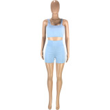 EVE Solid Sports Tank Top And Shorts 2 Piece Sets MEI-9185