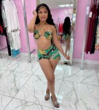 EVE Sexy Printed Halter Two Piece Shorts Set MAE-2096