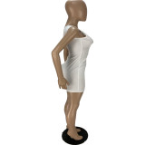 EVE Sexy One Shoulder Sleeveless Mini Dress AWN-5219
