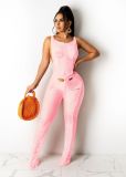 EVE Sexy Knitted Beach Hollow Out Sleeveless Jumpsuit TR-1157
