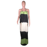 EVE Casual Printed Sleeveless Strap Loose Maxi Dress MK-3060