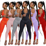 EVE Solid Color Halter Sexy Jumpsuit ME-S847