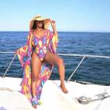 EVE Sexy Printed One-Piece Swimsuit+Long Cloak 2 Piece Sets OLYF-6066