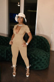 EVE Casual Solid Short Sleeve One Piece Jumpsuit MIL-L247