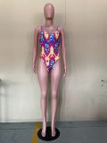 EVE Sexy Printed One-Piece Swimsuit+Long Cloak 2 Piece Sets OLYF-6066