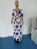 EVE Plus Size Fashion Sexy Print Dress WPF-80078