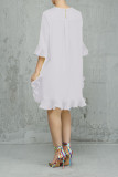 EVE Plus Size Solid Half Sleeve Ruffled Dress OLYF-6068