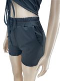 EVE Sexy Solid Tank Top And Shorts 2 Piece Sets ZNF-9086