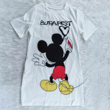 EVE Cute Mickey Mouse Print Short Sleeve T Shirt Dresses YNB-7004