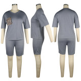 EVE Casual V Neck T Shirt And Shorts 2 Piece Sets TE-3978