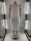 EVE Plus Size Solid Sleeveless Bodycon Midi Dress LP-6298