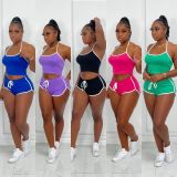 EVE Halter Top And Shorts Sports Casual Two Piece Set DAI-8359