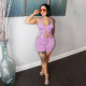 EVE Sexy Solid Lace-Up Halter Top And Shorts 2 Piece Sets YIBF-6093
