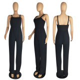 EVE Solid Sleeveless Strap One-Piece Jumpsuit PIN-8600