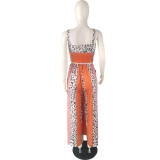 EVE Sexy Printed Sleeveless Strap Wide Leg Jumpsuit LS-0353