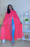 EVE Plus Size Mesh Pachwork Long Sleeve Maxi Dress QYF-5072