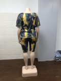 EVE Plus Size Tie Dye T Shirt And Shorts 2 Piece Suits BDF-8065