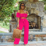 EVE Solid Off Shoulder Sexy One Piece Jumpsuits YD-8214