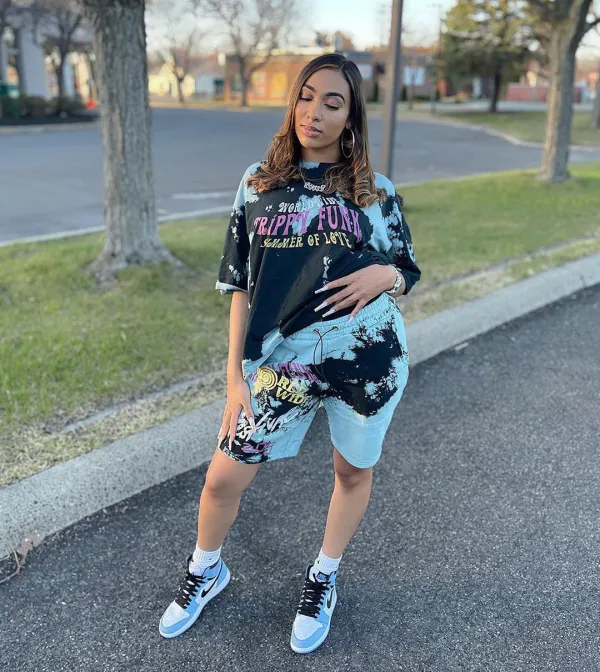 EVE Casual Printed T Shirt And Shorts Two Piece Sets ZDF-31122