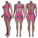 EVE Sexy Bra Top+Sling Mini Skirt 2 Piece Sets MDF-5241