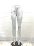 EVE Fashion Imitation Denim Print Drawstring Stacked Pants YFS-3618