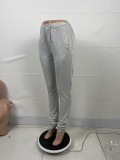 EVE Fashion Imitation Denim Print Drawstring Stacked Pants YFS-3618