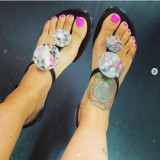 EVE Shining Diamond Crystal Slippers Flip Flops Sandals MYAF-9254