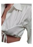 EVE Fashion Lace-up Lantern Sleeve Pants Suit MEM-88380