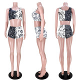 EVE Fashion Sports Print Vest Shorts Two Piece Sets ASL-6376