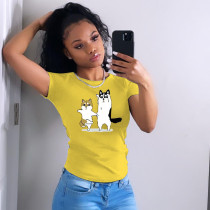 EVE Fashion Simple Yellow T-shirt YNB-7204