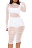 EVE Sexy Mesh See Thtough Club Dress+Cami Top+Shorts 3 Piece Sets MZ-2482